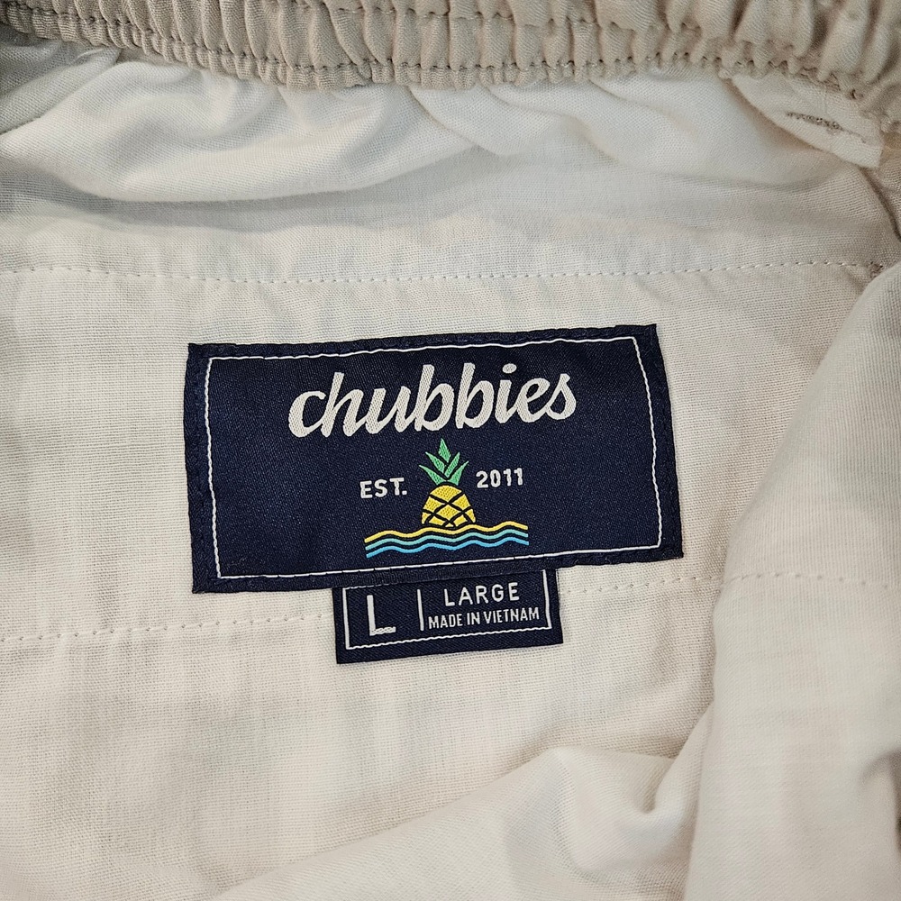 Chubbies Everywear Shorts Mens L Khaki 6" Inseam Stretch Performance Golf Preppy - Picture 7 of 13